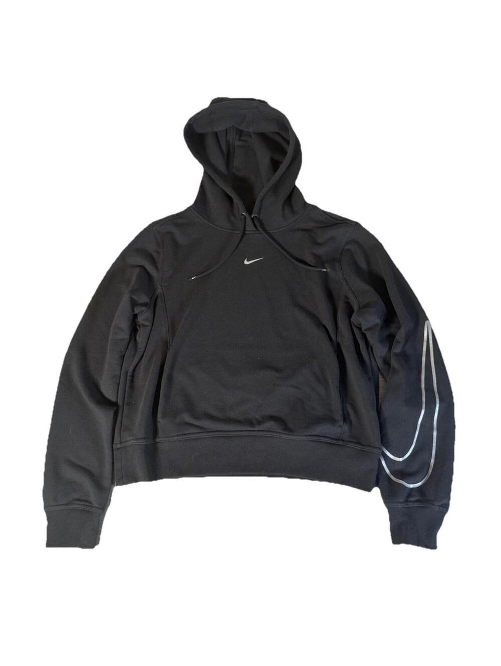 Women’s Nike Sportswear Hoodie Pullover Black Center Swoosh Stretch Small